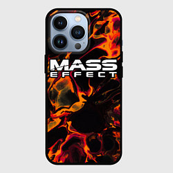 Чехол для iPhone 13 Pro Mass Effect red lava, цвет: 3D-черный