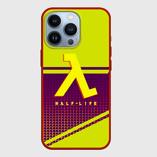 Чехол iPhone 13 Pro Half life geometry valve logo / 3D-Красный – фото 1