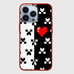 Чехол для iPhone 13 Pro Minecraft pattern love, цвет: 3D-красный