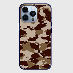 Чехол для iPhone 13 Pro Коричневый камуфляж текстура, цвет: 3D-тёмно-синий