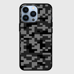 Чехол для iPhone 13 Pro Камуфляжные пиксели блэк, цвет: 3D-черный