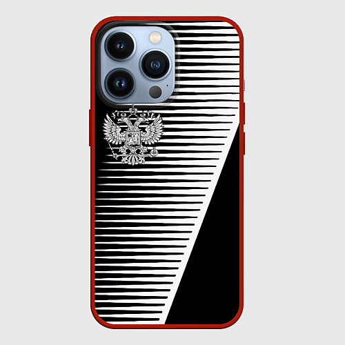 Чехол iPhone 13 Pro Герб текстура геомтерия / 3D-Красный – фото 1