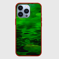 Чехол для iPhone 13 Pro Камуфляж с водой, цвет: 3D-красный