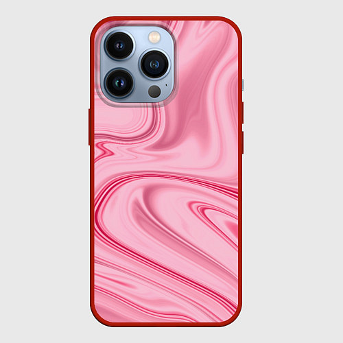 Чехол iPhone 13 Pro Розовые разводы / 3D-Красный – фото 1