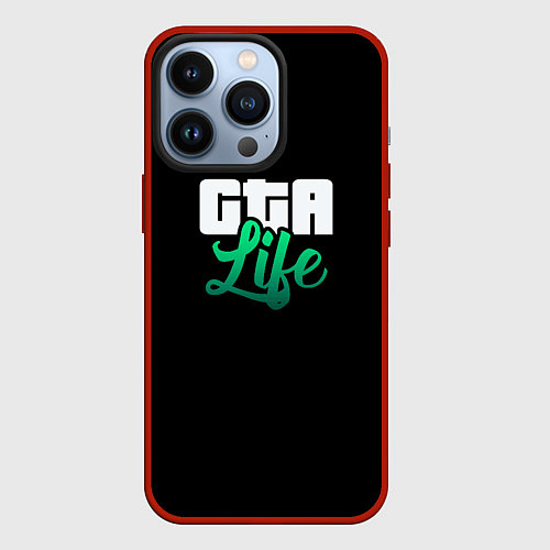 Чехол iPhone 13 Pro GTA life logo / 3D-Красный – фото 1