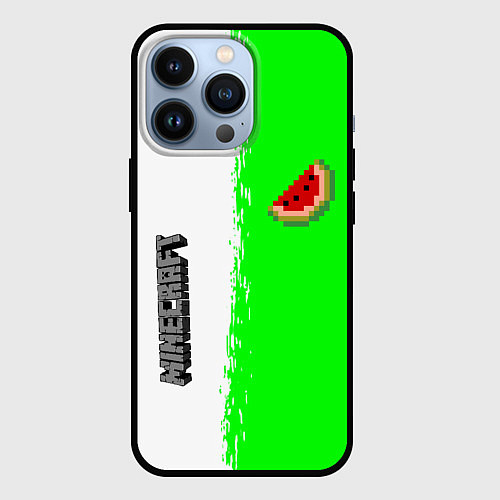 Чехол iPhone 13 Pro Minecraft colors green game / 3D-Черный – фото 1