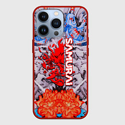 Чехол для iPhone 13 Pro Cyberpunk 2077 samurai tatoo, цвет: 3D-красный