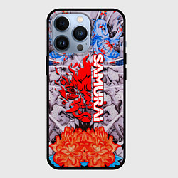 Чехол для iPhone 13 Pro Cyberpunk 2077 samurai tatoo, цвет: 3D-черный