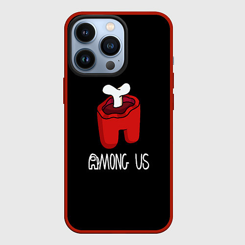 Чехол iPhone 13 Pro Among us logo red / 3D-Красный – фото 1