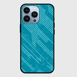 Чехол для iPhone 13 Pro Абстракция светлые линии на зеленом фоне, цвет: 3D-черный