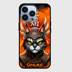 Чехол для iPhone 13 Pro Cat samurai, цвет: 3D-черный