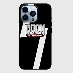 Чехол для iPhone 13 Pro Doom eternal geometry white, цвет: 3D-черный