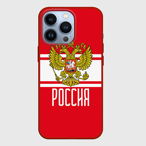 Чехол iPhone 13 Pro Герб Российской Федерации / 3D-Красный – фото 1