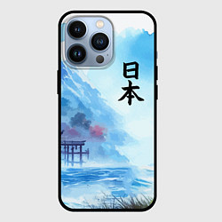 Чехол для iPhone 13 Pro Японский морской пейзаж - нейроарт, цвет: 3D-черный