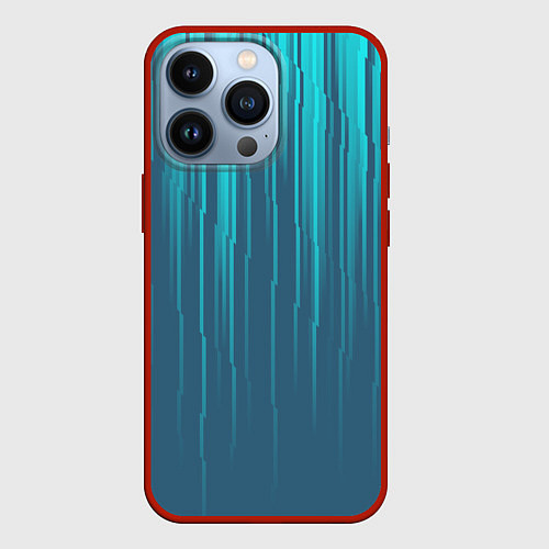 Чехол iPhone 13 Pro Абстракция вертикальные линии / 3D-Красный – фото 1