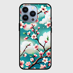 Чехол для iPhone 13 Pro Цветущие ветки японской сакуры, цвет: 3D-черный