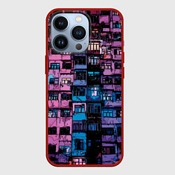 Чехол для iPhone 13 Pro Панельки мультяшные паттерн-текстура, цвет: 3D-красный