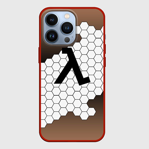 Чехол iPhone 13 Pro Half life соты / 3D-Красный – фото 1