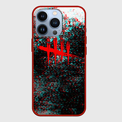 Чехол для iPhone 13 Pro Dead by daylight краски глитч, цвет: 3D-красный
