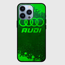 Чехол для iPhone 13 Pro Audi - green gradient, цвет: 3D-черный