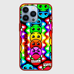Чехол для iPhone 13 Pro Geometry smile dash, цвет: 3D-красный
