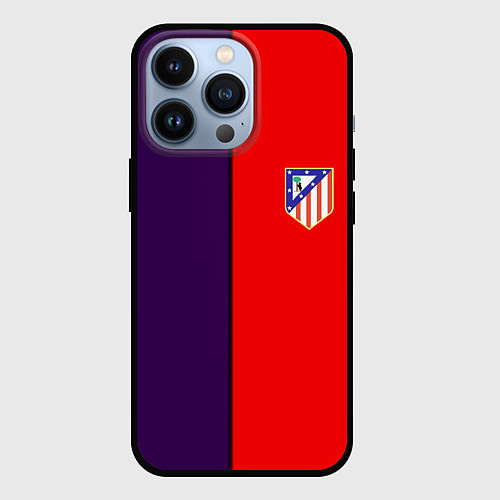 Чехол iPhone 13 Pro Атлетико полосы / 3D-Черный – фото 1