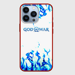 Чехол для iPhone 13 Pro God of War синий огонь, цвет: 3D-красный