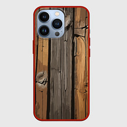 Чехол для iPhone 13 Pro Old boards, цвет: 3D-красный