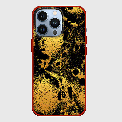 Чехол iPhone 13 Pro Текстура песок / 3D-Красный – фото 1