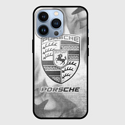 Чехол для iPhone 13 Pro Porsche - white gradient, цвет: 3D-черный