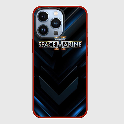 Чехол iPhone 13 Pro Warhammer 40000 space marine 2 лого / 3D-Красный – фото 1