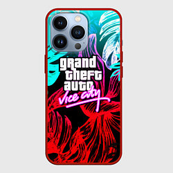 Чехол для iPhone 13 Pro GTA vice city tropic, цвет: 3D-красный