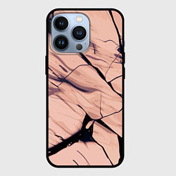 Чехол для iPhone 13 Pro Стилизованная каменная текстура персиковый, цвет: 3D-черный