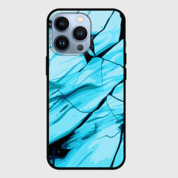 Чехол для iPhone 13 Pro Стилизованная каменная текстура голубой, цвет: 3D-черный