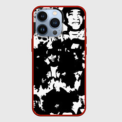 Чехол для iPhone 13 Pro Все рэперы черно белый, цвет: 3D-красный