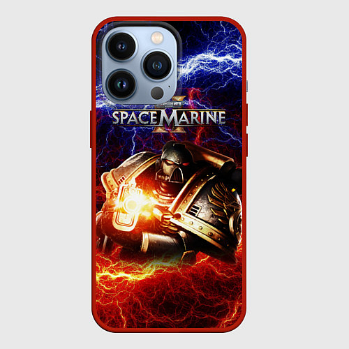 Чехол iPhone 13 Pro Warhammer 40000 space marine 2 / 3D-Красный – фото 1