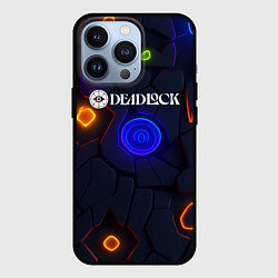 Чехол для iPhone 13 Pro Deadlock logo текстурные плиты, цвет: 3D-черный