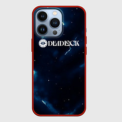 Чехол для iPhone 13 Pro Deadlock logo синие молнии, цвет: 3D-красный