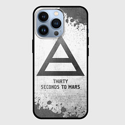 Чехол для iPhone 13 Pro Thirty Seconds to Mars - white gradient, цвет: 3D-черный