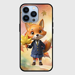 Чехол для iPhone 13 Pro Осенняя лисичка в школьной форме, цвет: 3D-черный