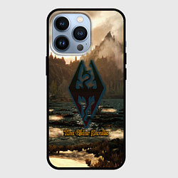 Чехол для iPhone 13 Pro Skyrim logo природа, цвет: 3D-черный