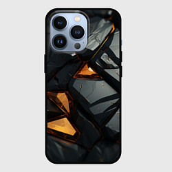 Чехол для iPhone 13 Pro Черные и янтарные камни, цвет: 3D-черный