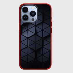 Чехол для iPhone 13 Pro Треугольники образующие соты, цвет: 3D-красный