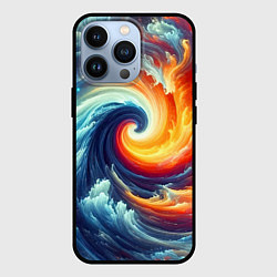 Чехол для iPhone 13 Pro Космическое завихрение - инь янь, цвет: 3D-черный