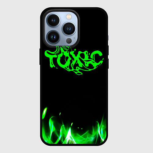 Чехол iPhone 13 Pro Toxic text / 3D-Черный – фото 1