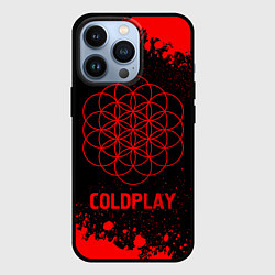 Чехол для iPhone 13 Pro Coldplay - red gradient, цвет: 3D-черный