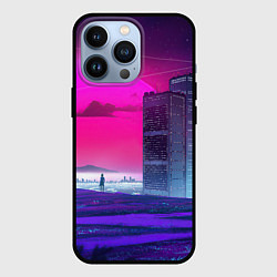 Чехол для iPhone 13 Pro Synthwave неоновый город, цвет: 3D-черный