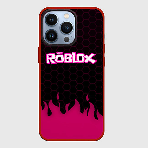 Чехол iPhone 13 Pro Roblox fire pink / 3D-Красный – фото 1