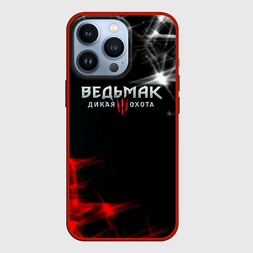 Чехол iPhone 13 Pro Ведьмак дым / 3D-Красный – фото 1