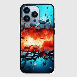 Чехол для iPhone 13 Pro Взрыв и мелкие осколки, цвет: 3D-черный